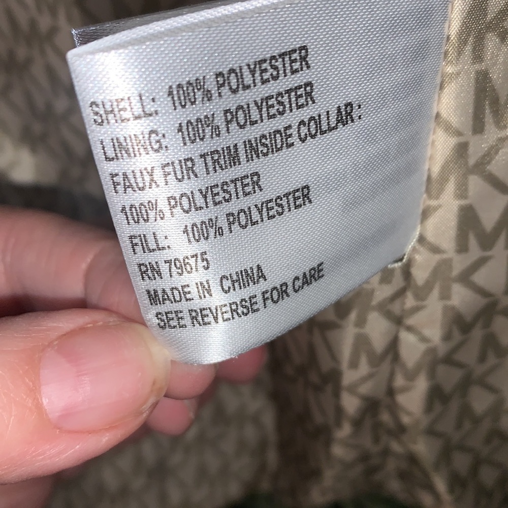 MICHAEL KORS Women's Quilted Jacket Size M. Olive Green Faux Fur Sherpa … - Picture 9 of 11